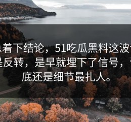 别急着下结论，51吃瓜黑料这波讨论不是反转，是早就埋下了信号，说到底还是细节最扎人。