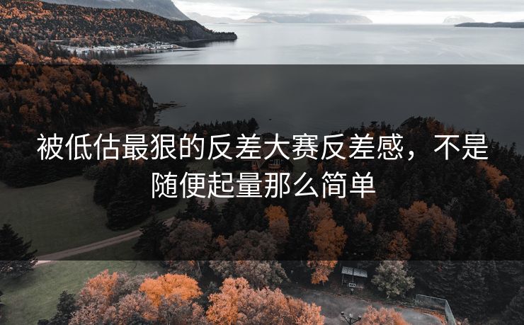 被低估最狠的反差大赛反差感，不是随便起量那么简单